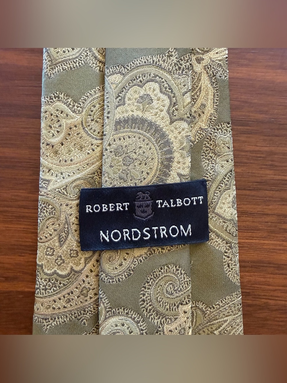Robert Talbott Olive and Gold Paisley Silk Tie
